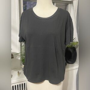 perfectwhitetee Women's Black Short Sleeve Crewneck Tee